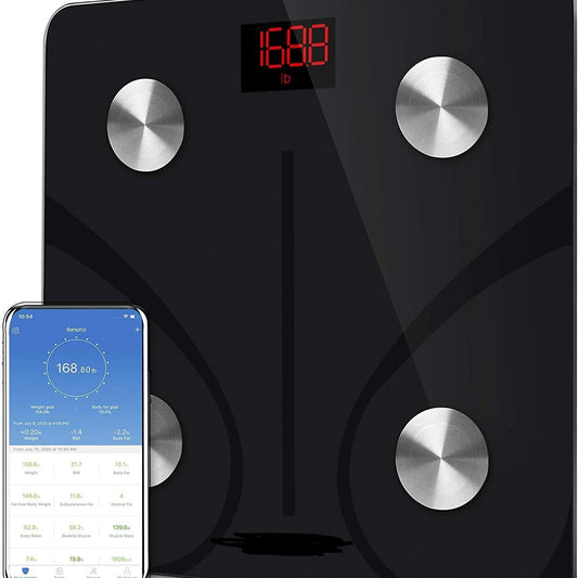 Smart Bluetooth Body Fat Scale with USB Charging and Red Backlight