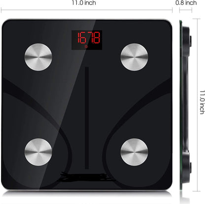 Smart Bluetooth Body Fat Scale with USB Charging and Red Backlight