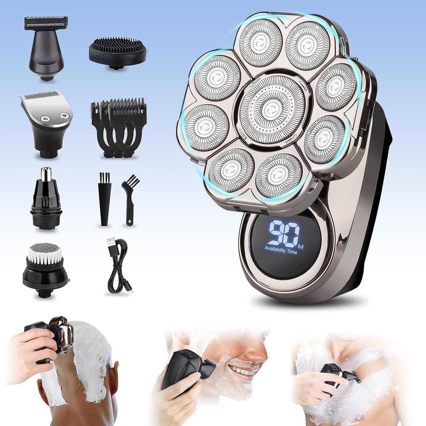 Smart Electric Shaver with Nine Blades