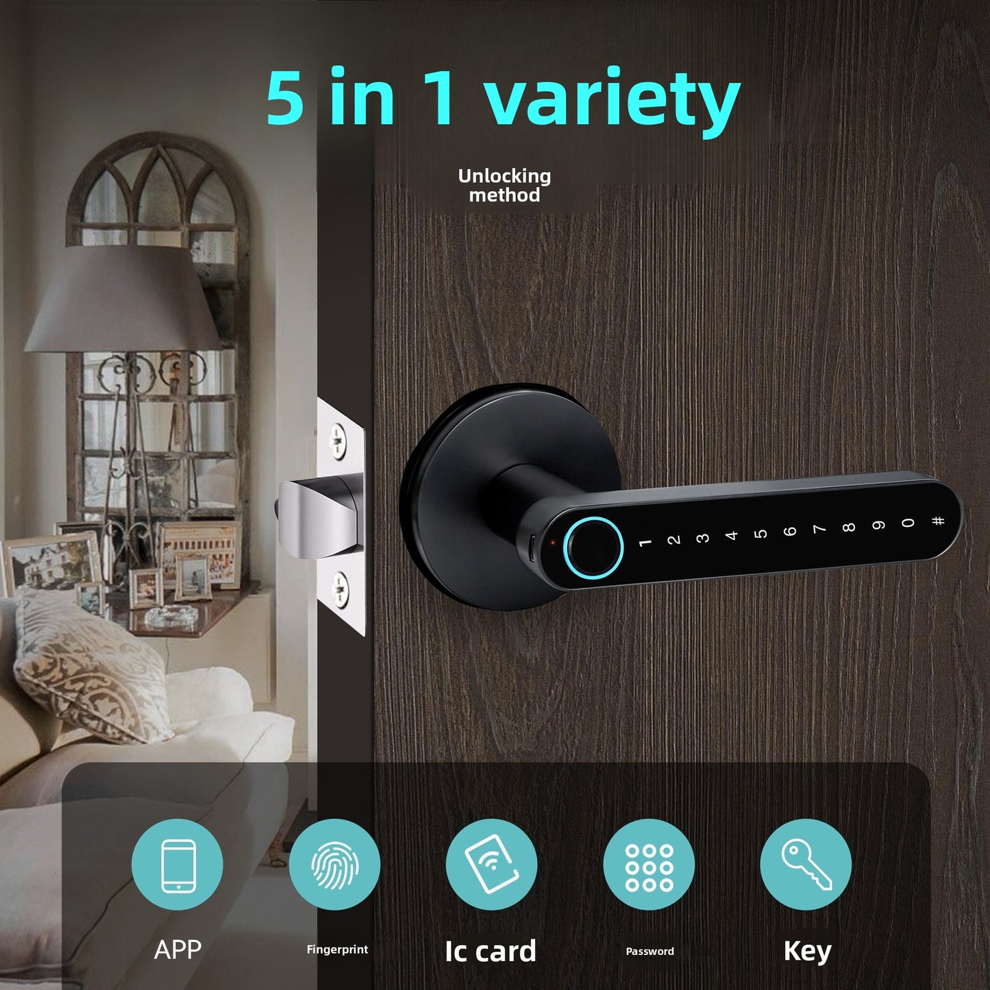 Smart Fingerprint Door Lock Password Key Entry