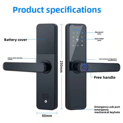 Smart Fingerprint Door Lock with WiFi Bluetooth for Wooden Doors
