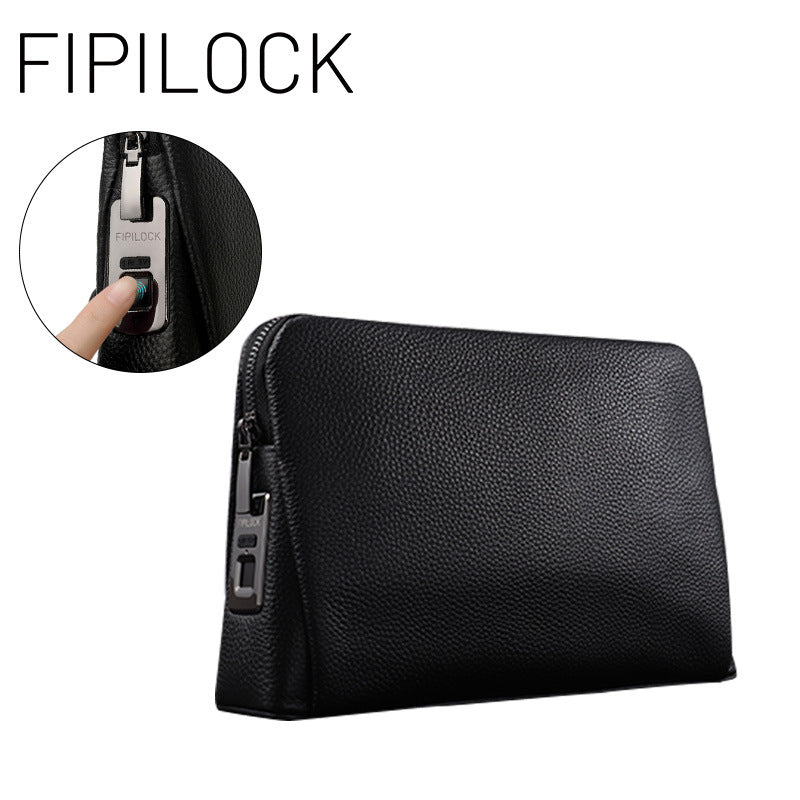 Smart Fingerprint Lock Leather Handbag
