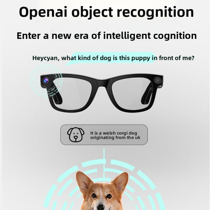 Smart Glasses with AI Assistant Bluetooth Camera Anti Blue Light