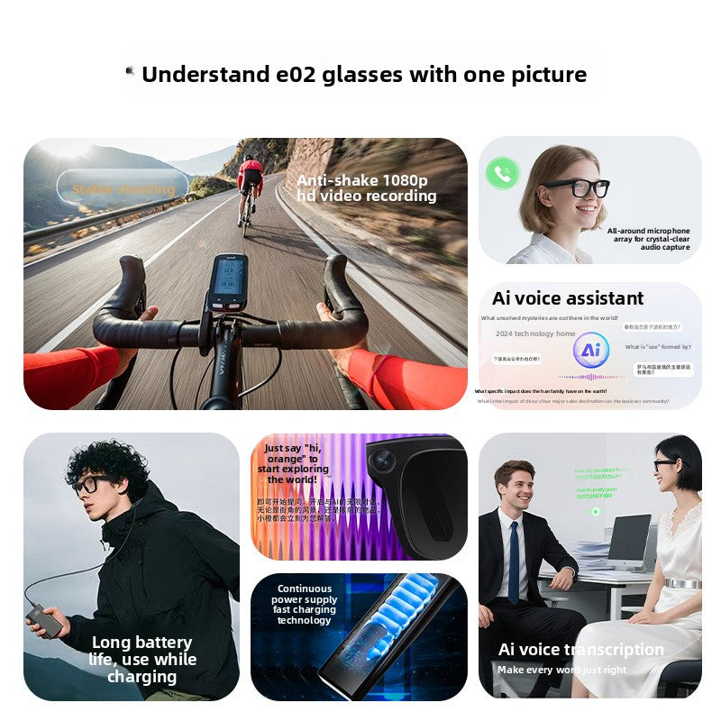 Smart Glasses with Camera AI Translation Bluetooth