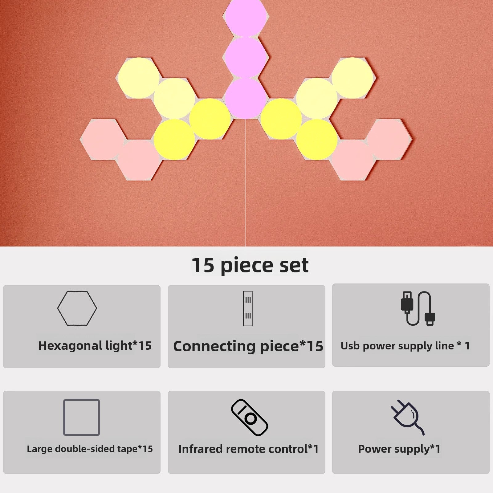 Smart Hexagonal RGB LED Panels with App Control