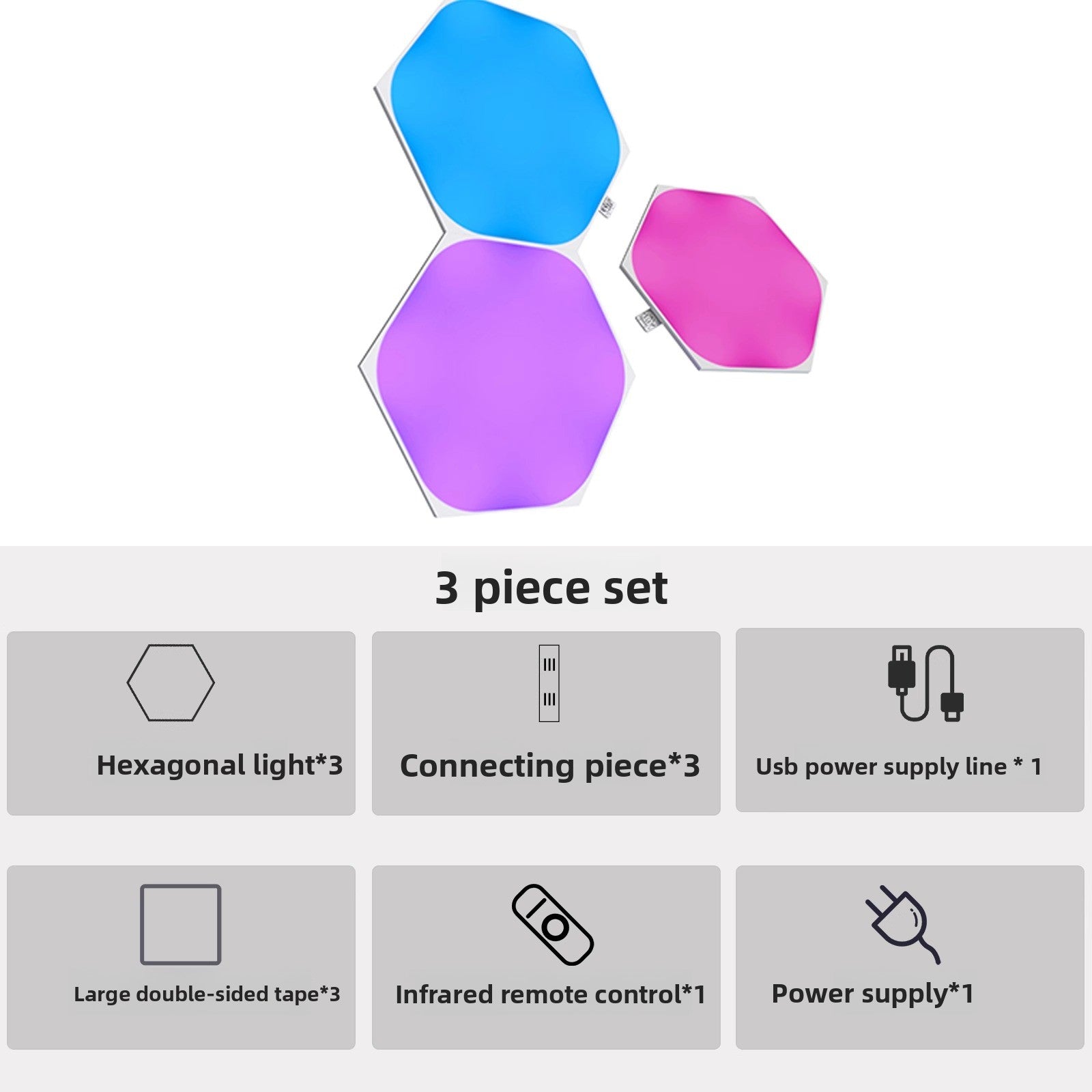 Smart Hexagonal RGB LED Panels with App Control