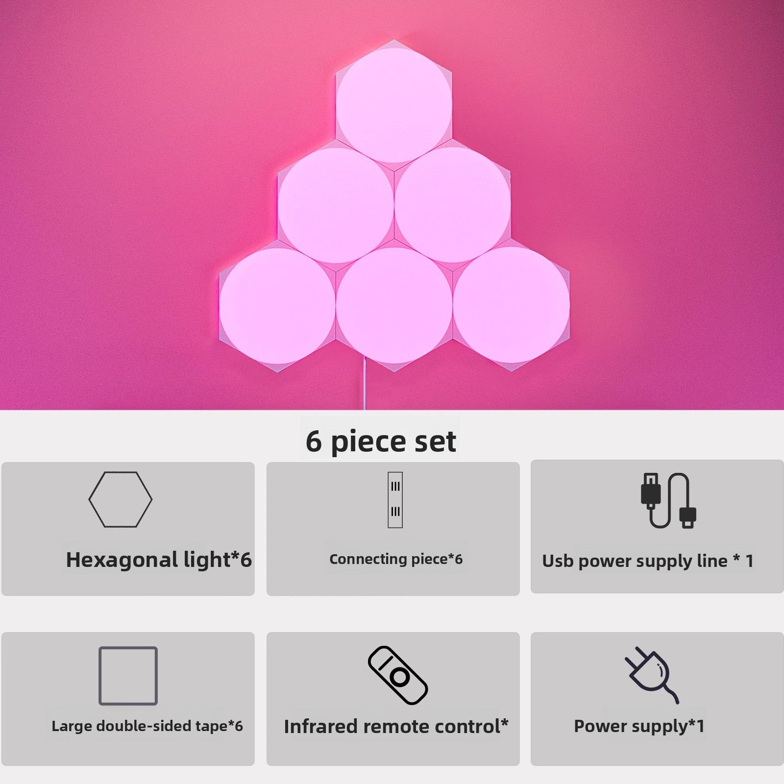 Smart Hexagonal RGB LED Panels with App Control