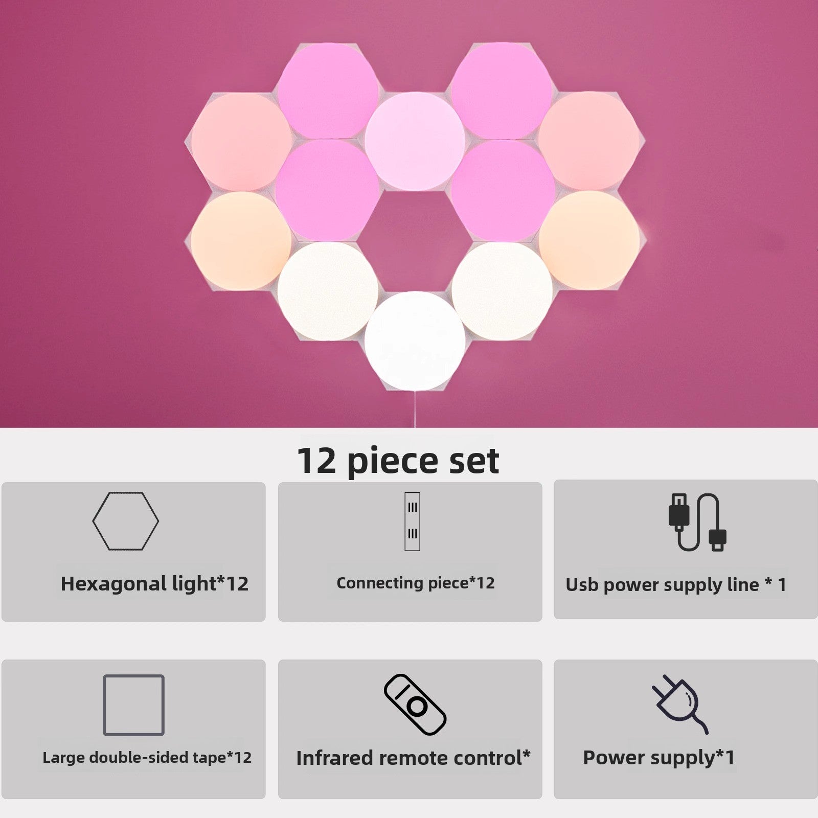 Smart Hexagonal RGB LED Panels with App Control