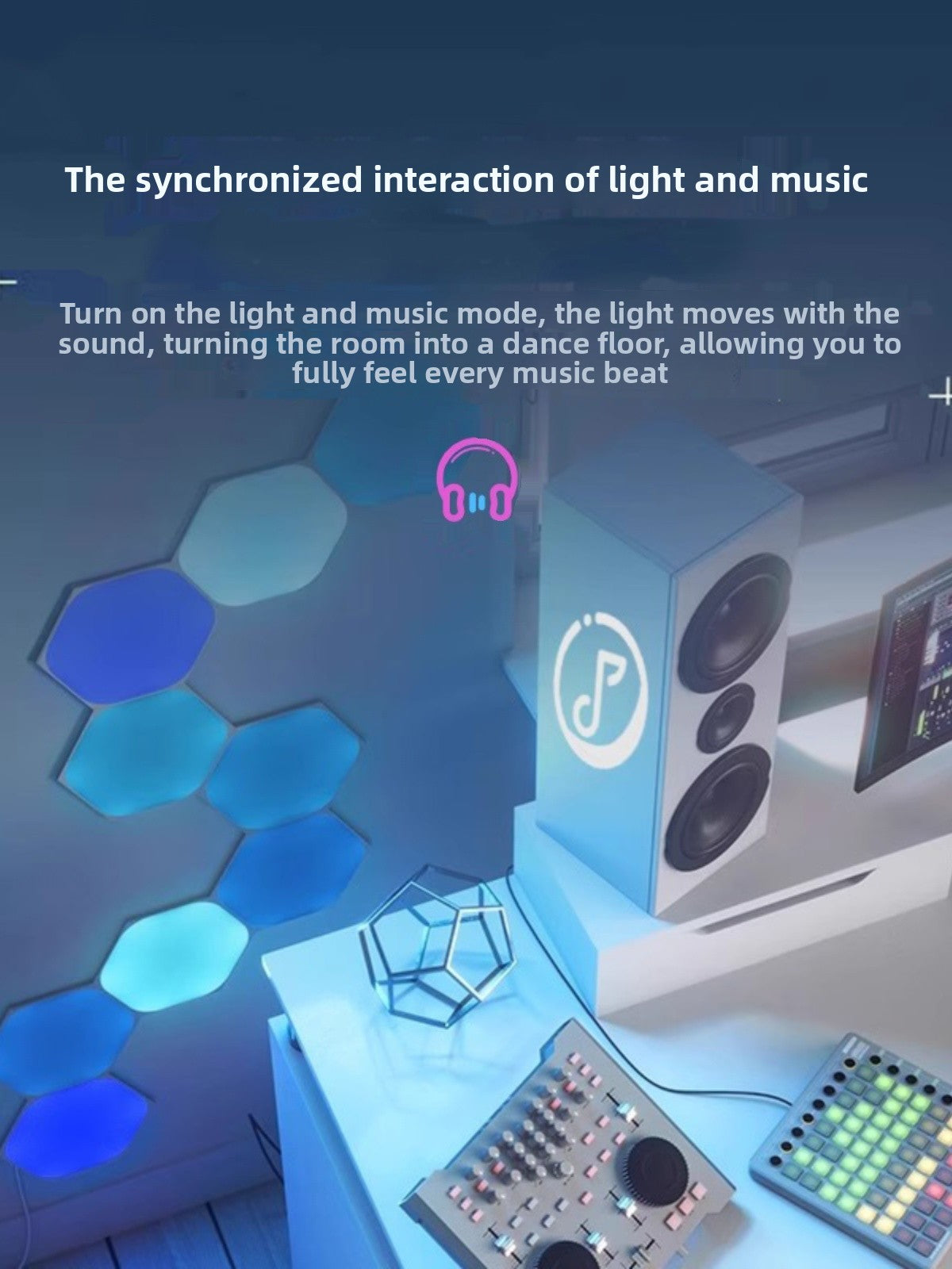 Smart Hexagonal RGB LED Panels with App Control