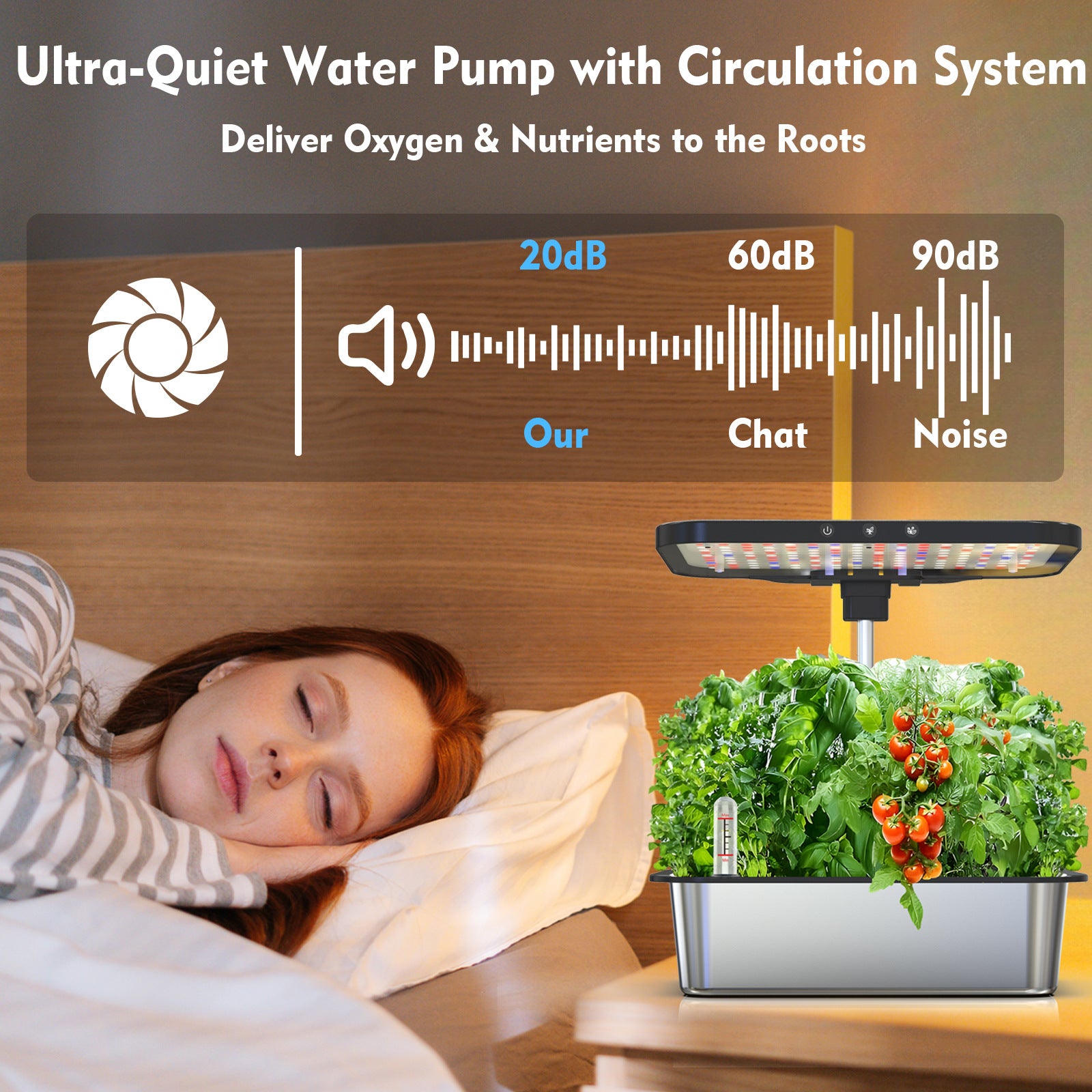 Smart Indoor Hydroponic System with LED Grow Light