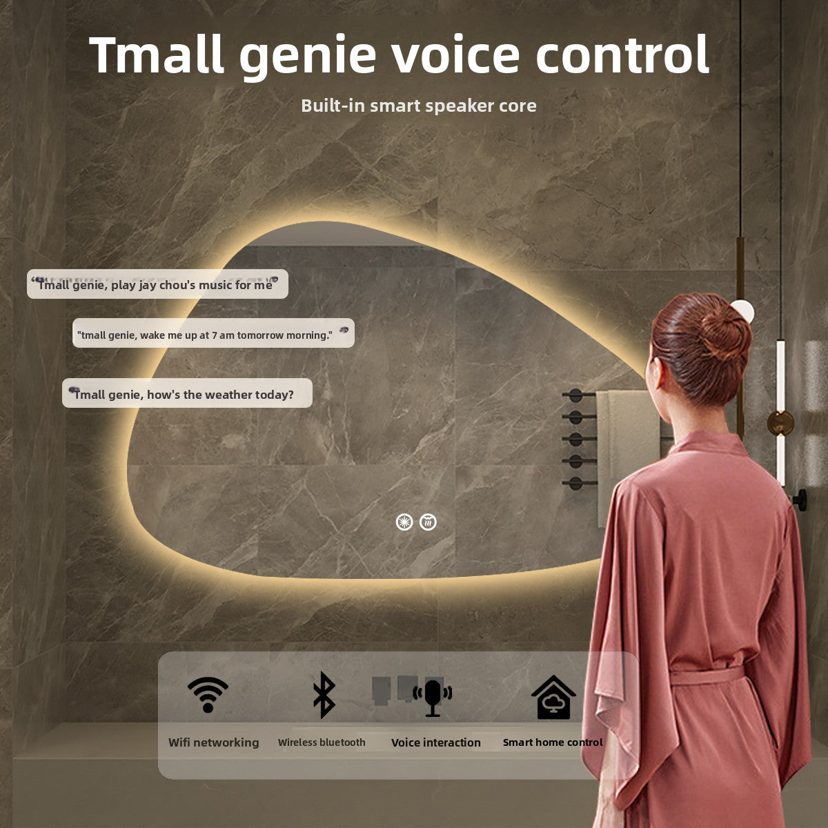 Smart LED Bathroom Mirror with Touch Control