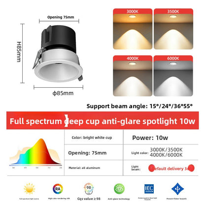 Smart LED Recessed Spotlight Anti Glare Ceiling Light