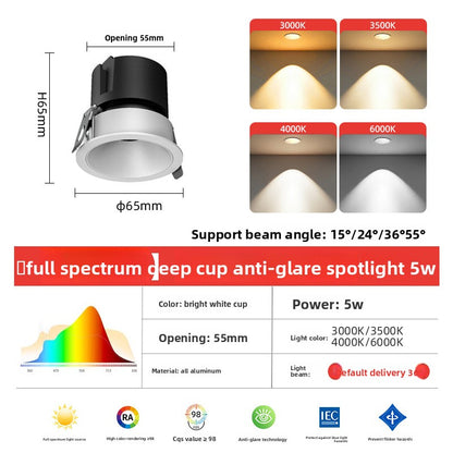 Smart LED Recessed Spotlight Anti Glare Ceiling Light