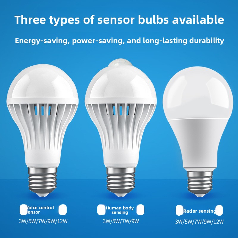 Smart Motion Sensor Voice Control LED Light Bulb