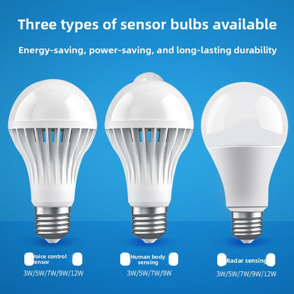 Smart Motion Sensor Voice Control LED Light Bulb