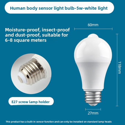 Smart Motion Sensor Voice Control LED Light Bulb