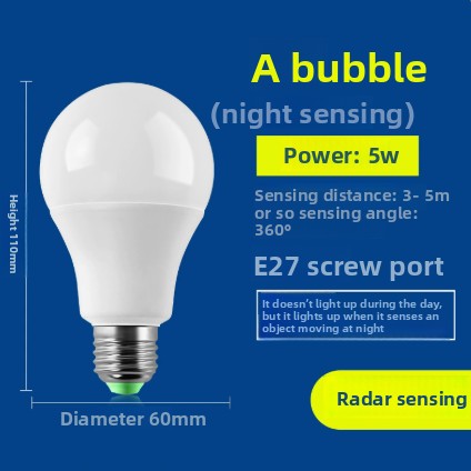 Smart Motion Sensor Voice Control LED Light Bulb