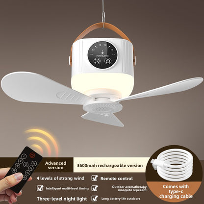 Smart Rechargeable Ceiling Fan with LED Light