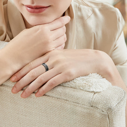 Smart ring made of titanium and steel