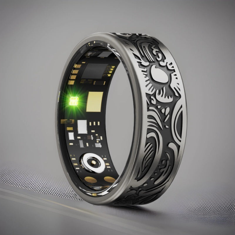Smart ring made of titanium and steel