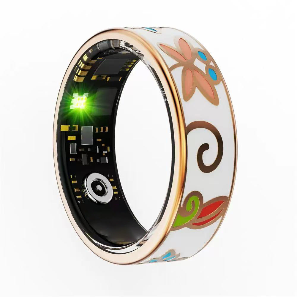 Smart Ring with Glow-in-the-Dark Dragon Pattern, Heart Rate, Blood Oxygen, Sleep, and Activity Tracking