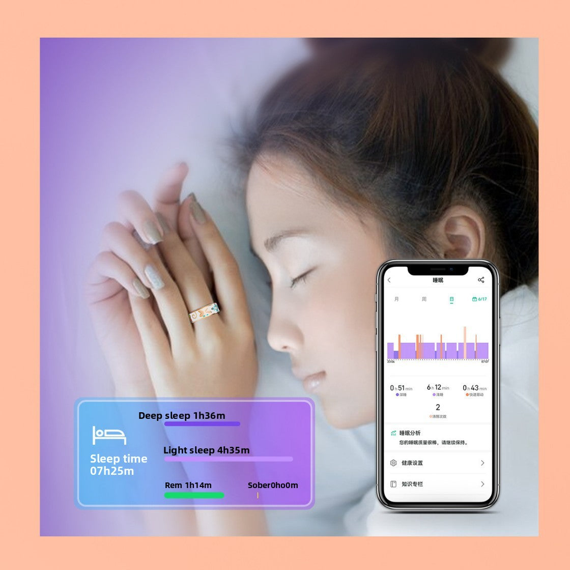 Smart Ring with Glow-in-the-Dark Dragon Pattern, Heart Rate, Blood Oxygen, Sleep, and Activity Tracking