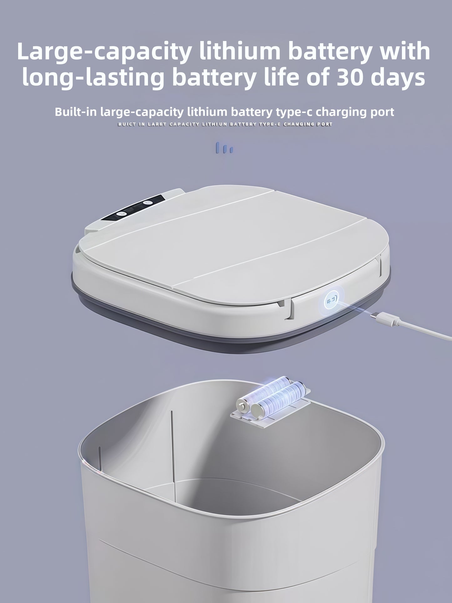 Smart Sensor Trash Can Automatic Lid Large Capacity Kitchen Bathroom