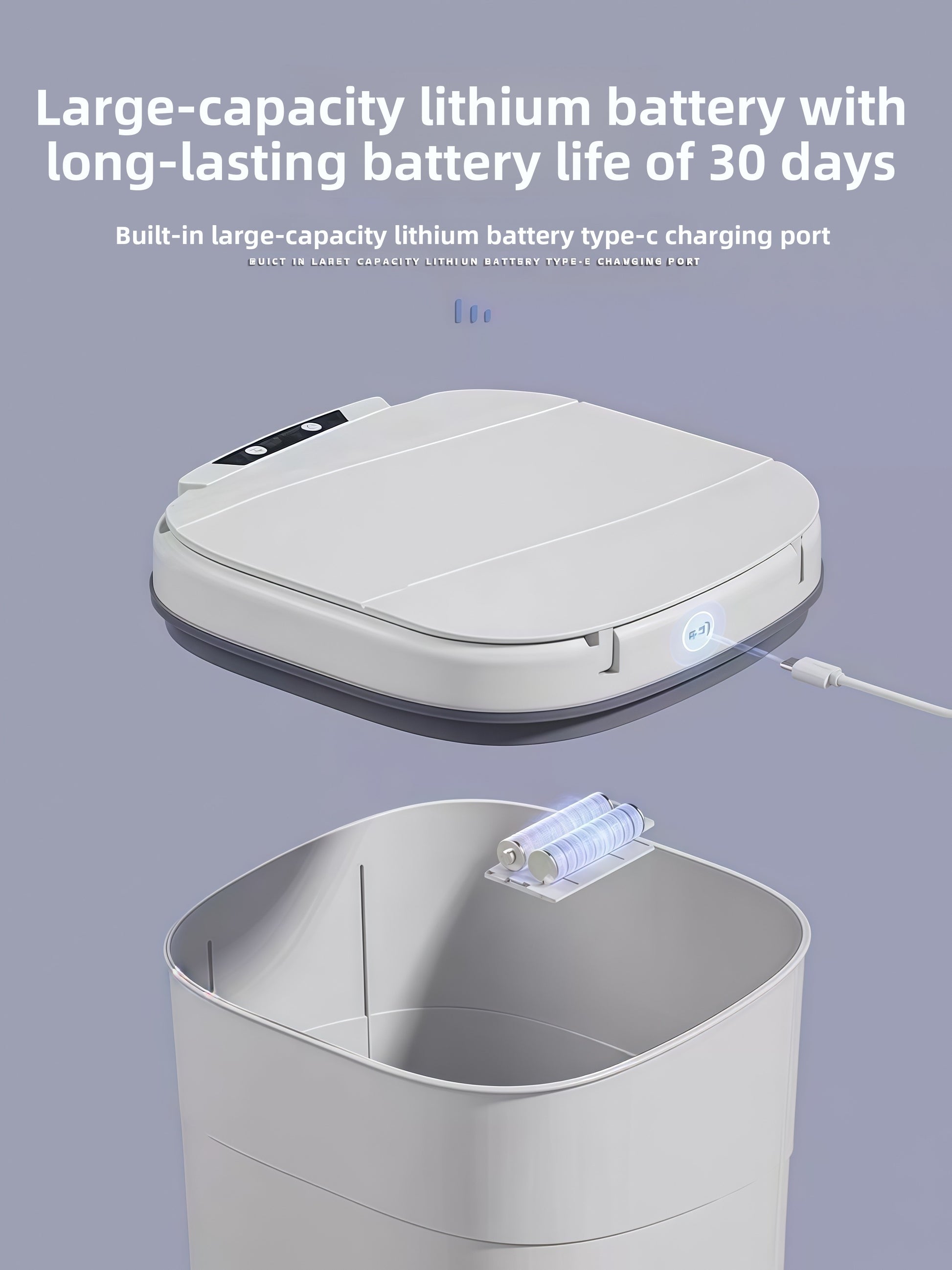 Smart Sensor Trash Can Automatic Lid Large Capacity Kitchen Bathroom