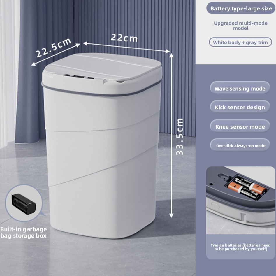 Smart Sensor Trash Can with Night Light