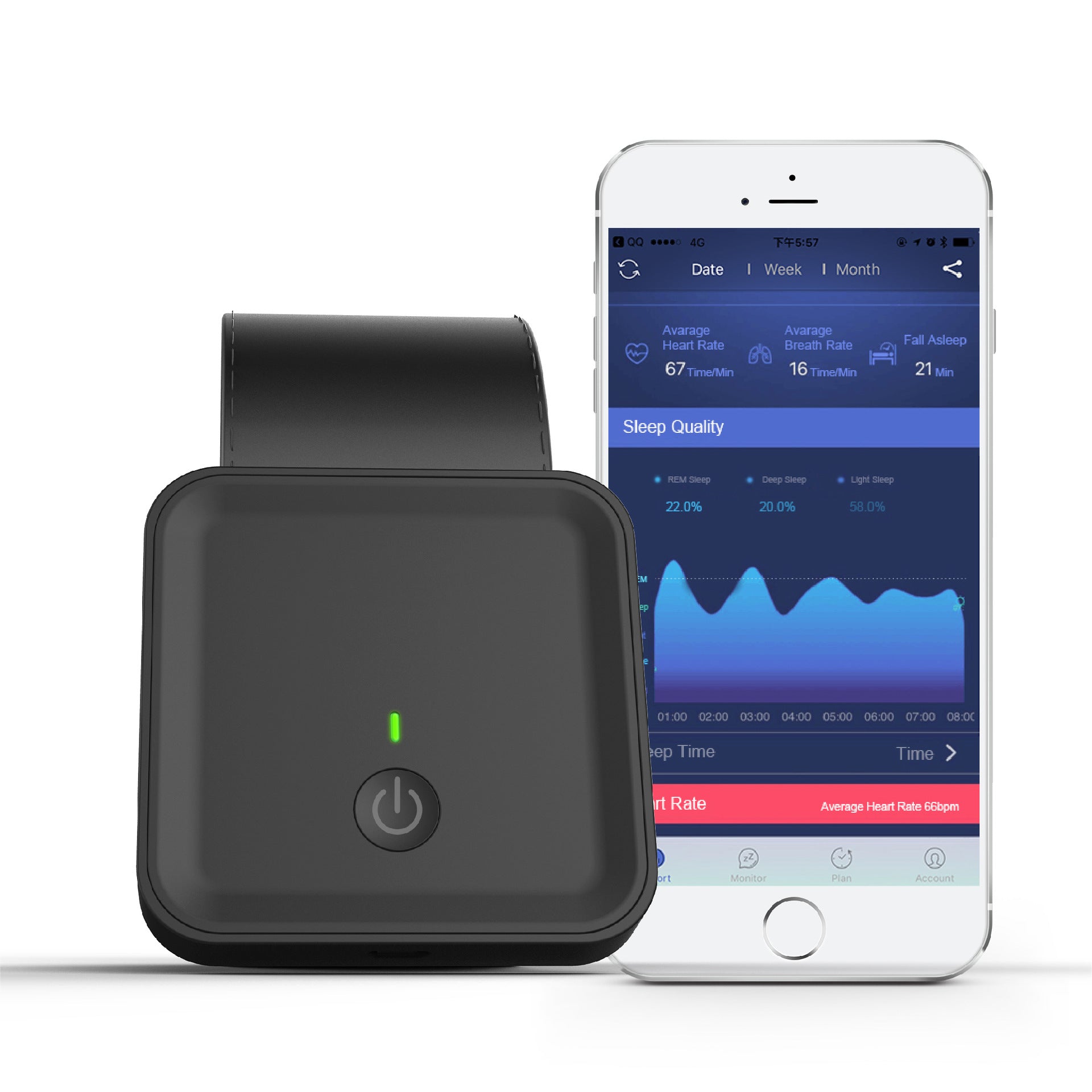 Smart Sleep Monitor Heart Rate Breathing Tracker