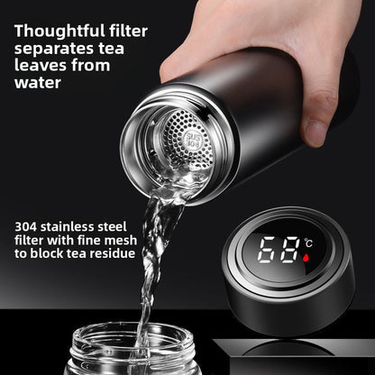 Smart temperature-measuring insulated cup