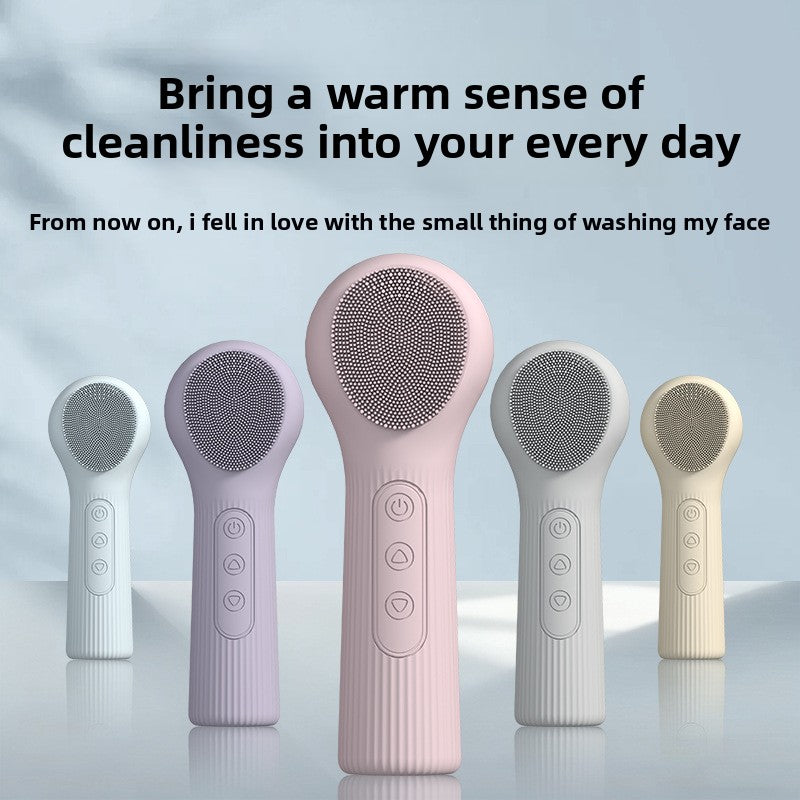 Smart Temperature-Sensing Heating Silicone Facial Cleansing Device