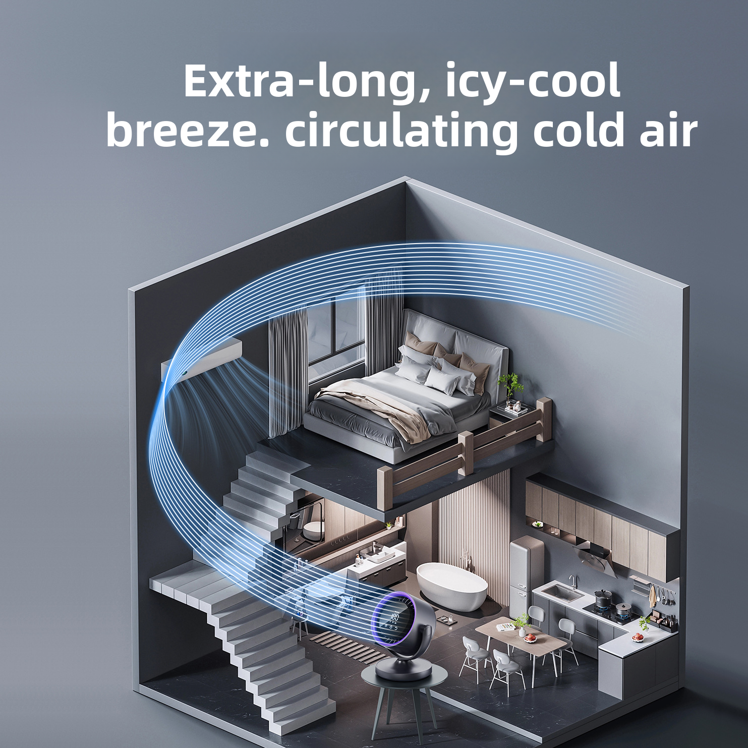 Smart USB Desktop Fan with Digital Display