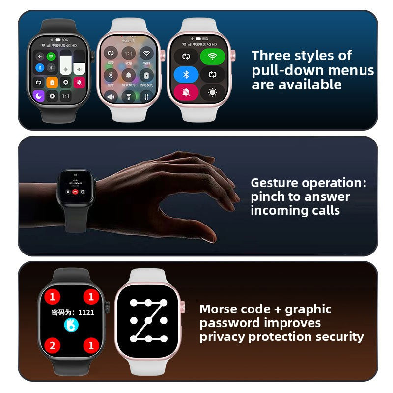 Smart Watch with Rotating Camera and Health Monitoring (Cross-border version)