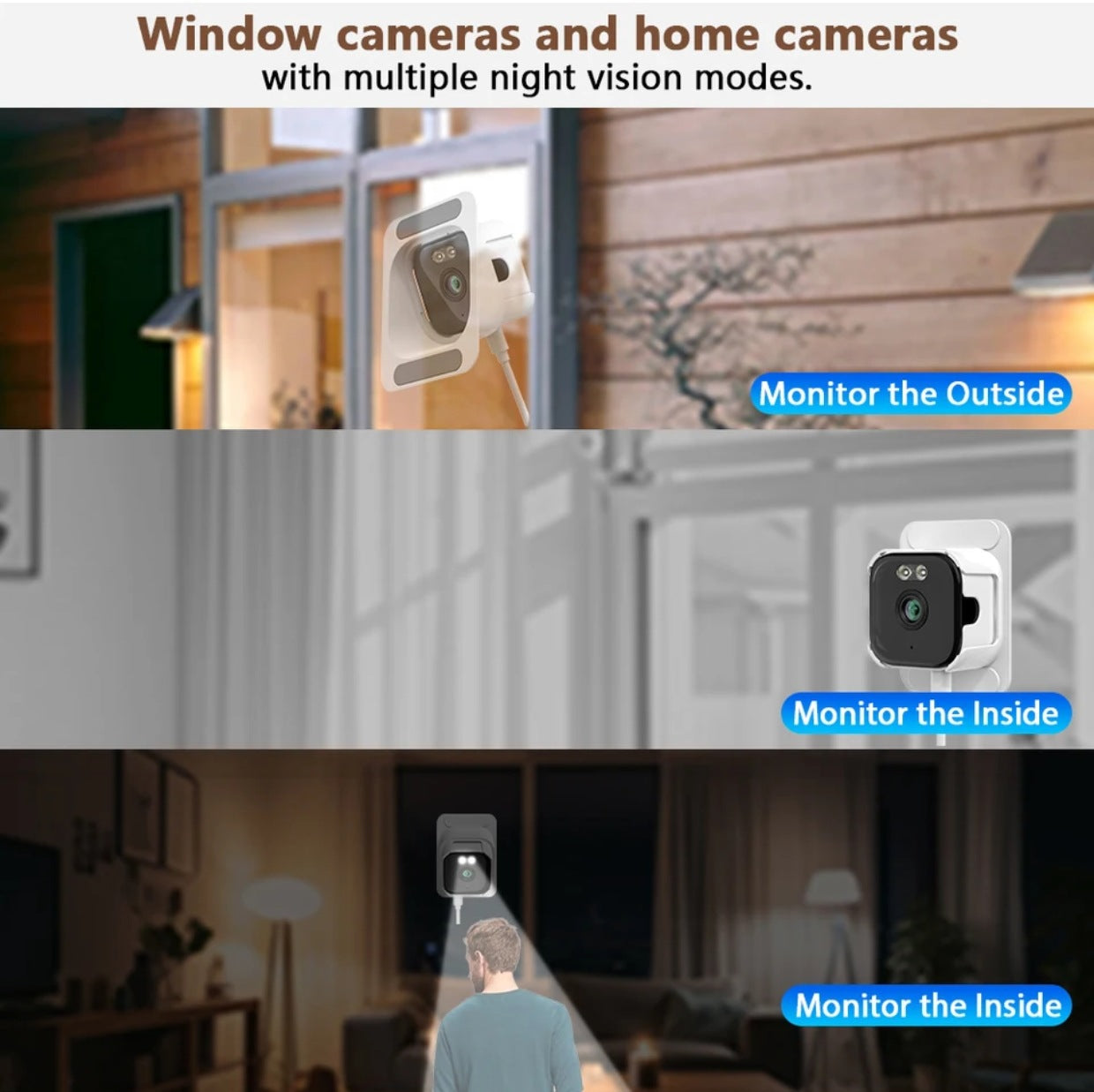 Smart Window IP Camera 2K HD WiFi Monitor