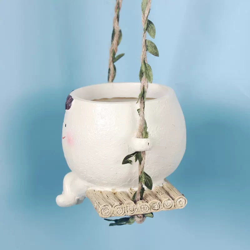 Smiling Face Flower Pot Pendant