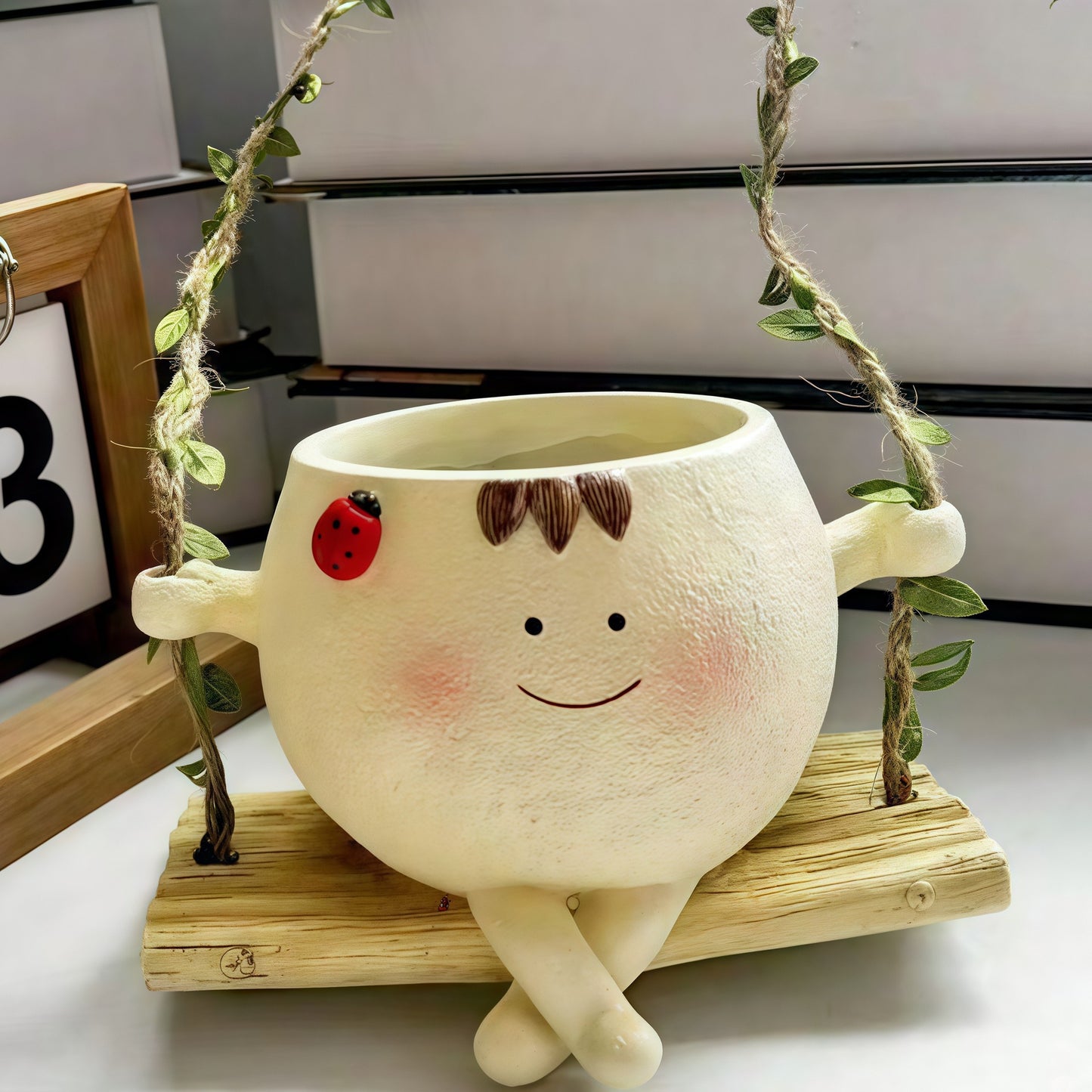 Smiling Face Flower Pot Pendant