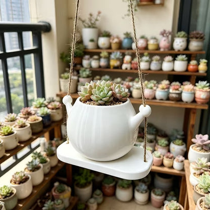 Smiling Little Man Hanging Flower Pot