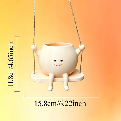Smiling Little Man Hanging Flower Pot