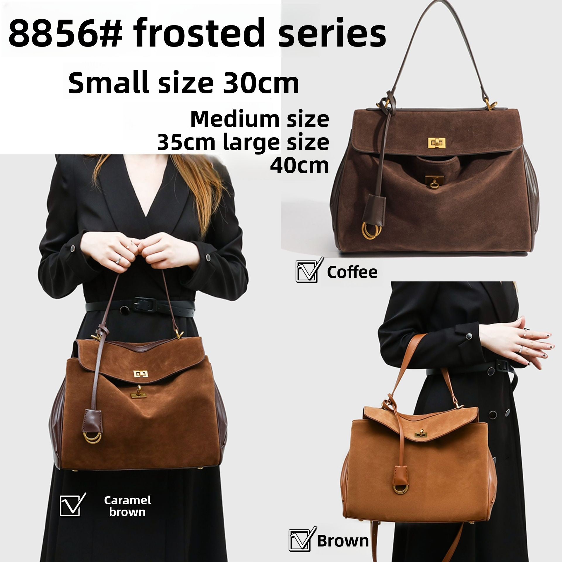 Smooth Calfskin Single-Shoulder Tote Bag with Lock Buckle