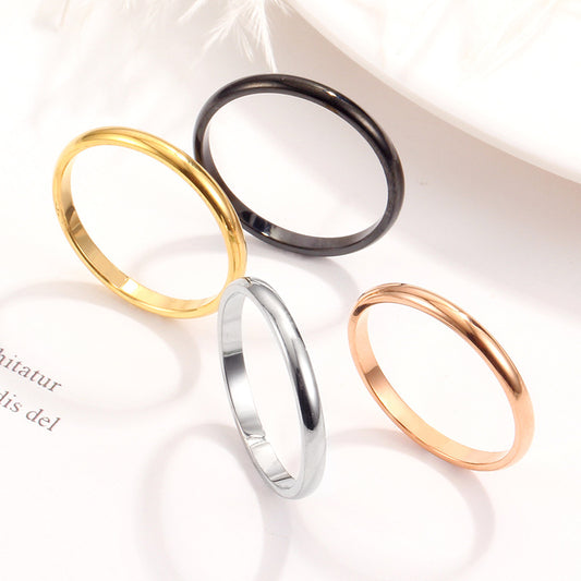 Smooth Titanium Steel Couple Ring in Multiple Colors
