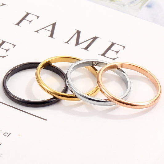 Smooth Titanium Steel Couple Ring in Multiple Colors
