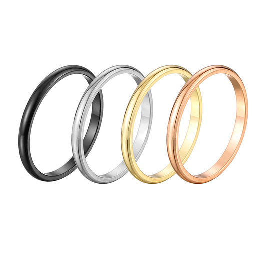 Smooth Titanium Steel Couple Ring in Multiple Colors