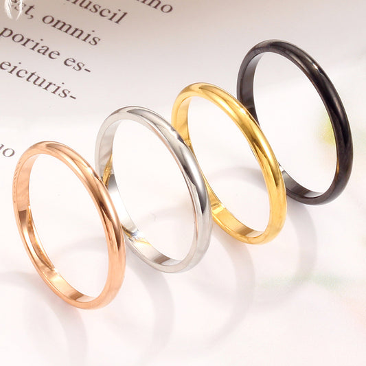 Smooth Titanium Steel Couple Ring in Multiple Colors
