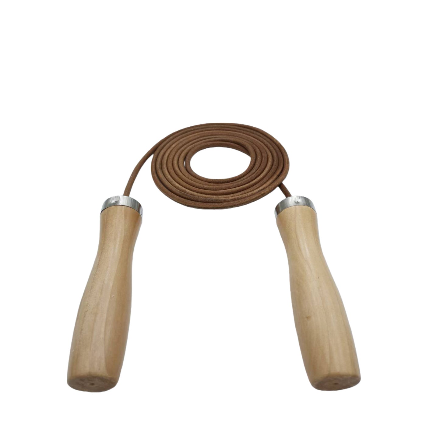 Smooth Wooden Handle Cowhide Bearing Skipping Rope