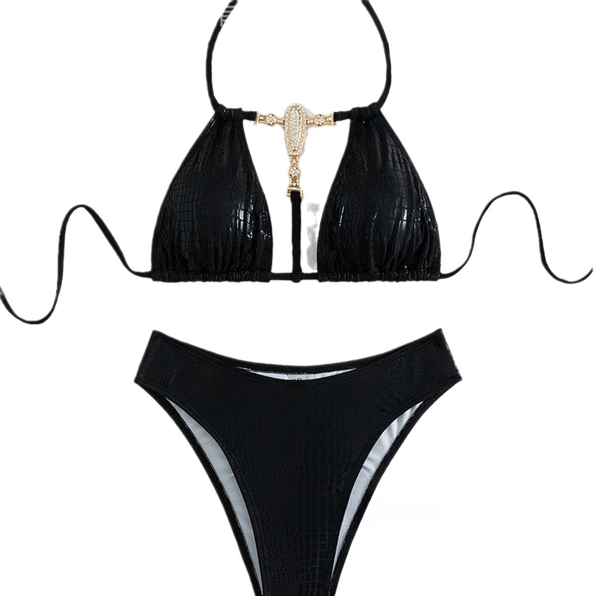 Snake Pattern Bronzing Bikini