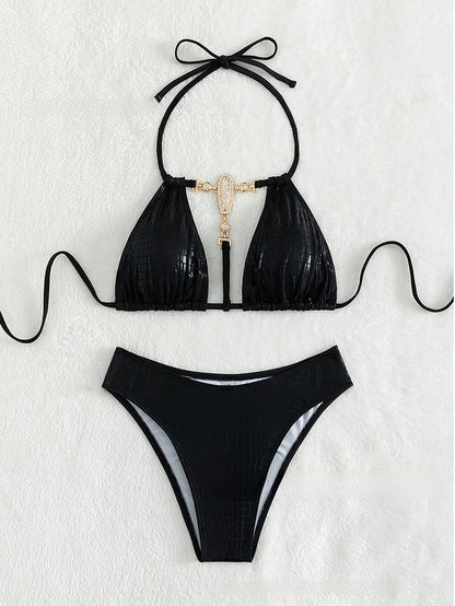 Snake Pattern Bronzing Bikini