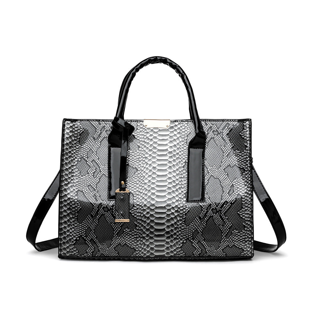 Snake Pattern PU Crossbody Bag