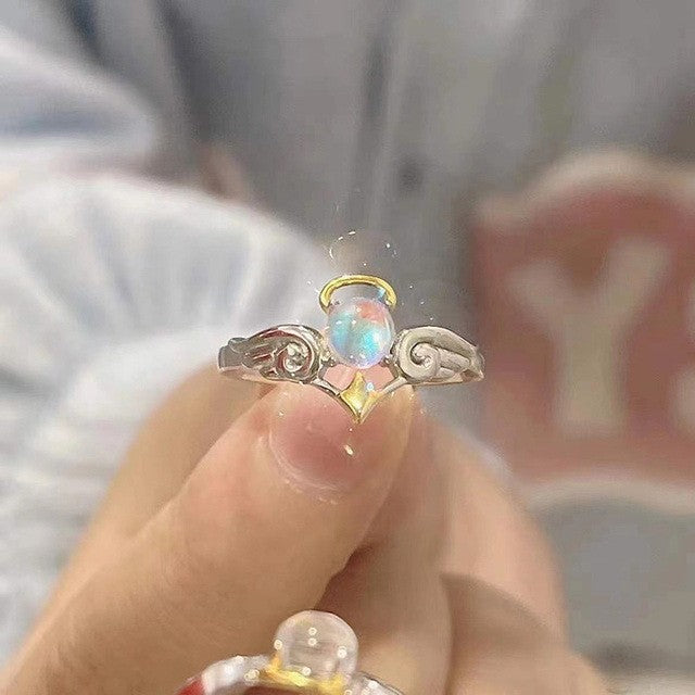 Snake-shaped zircon ring trendy geometric design
