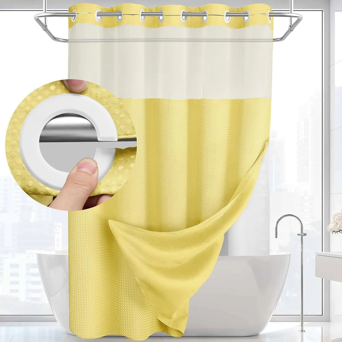 SnapIn Digital Print Shower Curtain